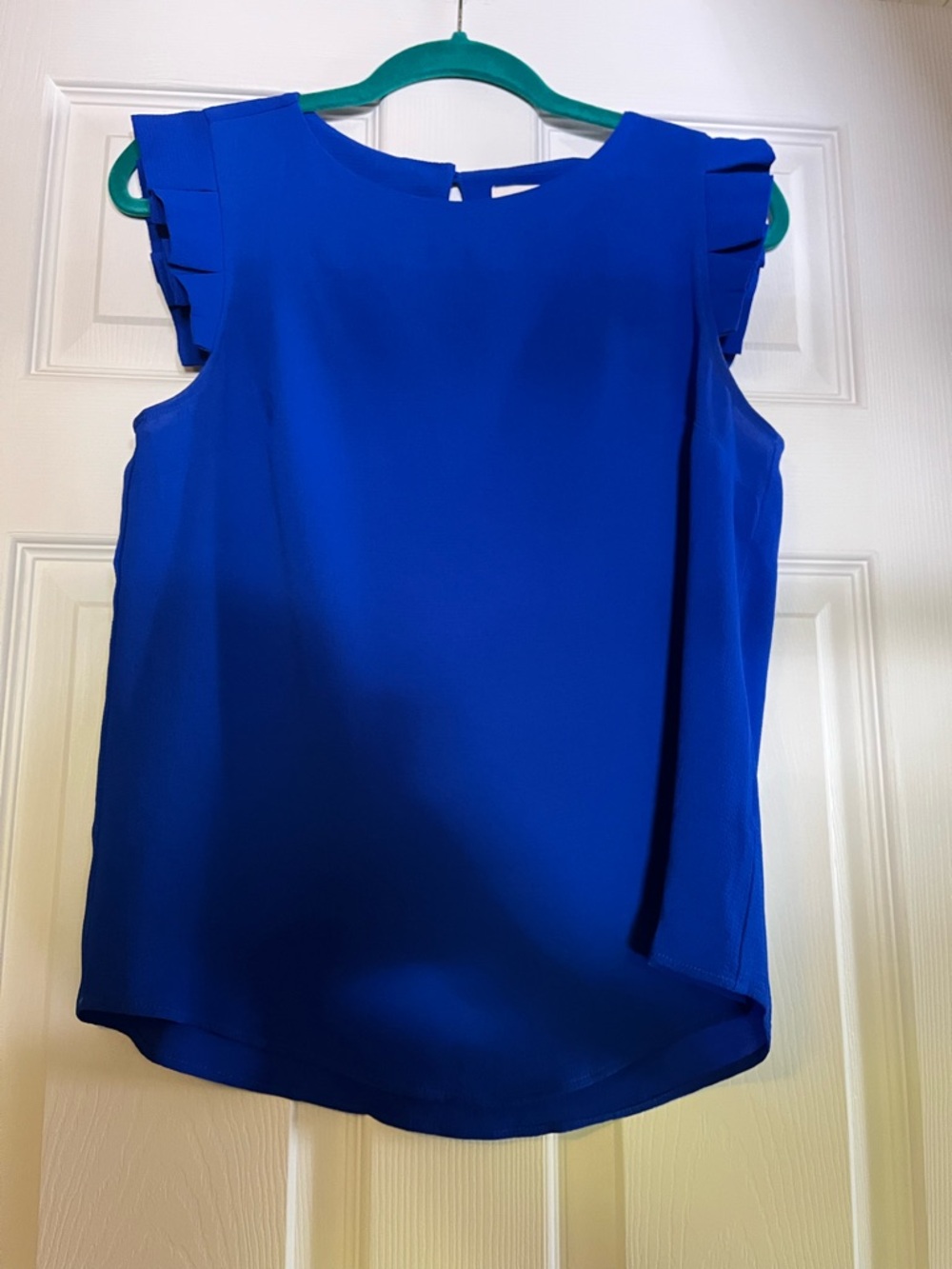 Monteau Royal Blue Ruffle Sleeve shirt